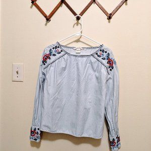 Embroidered Long Sleeved Top